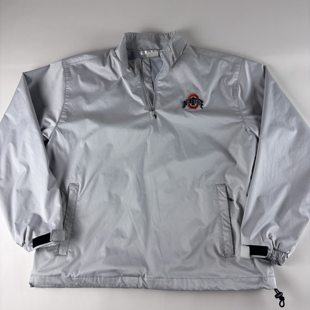 NIKE Clima Fit Size L (12-14) Womens Ohio State 1/4 Zip Golf Windbreaker Buckeye